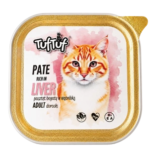 Hrană umedă pentru pisici Tuf Tuf pate 100 g cu Ficat