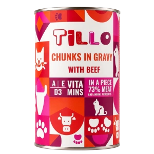 Hrană umedă pentru pisici Tillo 415 g cu Vită