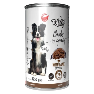 Hrană umedă pentru câini Tuf Tuf 1250 g cu Vânat