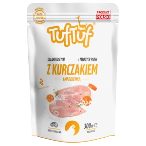 Hrană umedă pentru câini Tuf Tuf 300 g cu Pui și morcovi