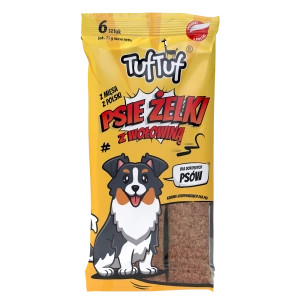 Recompensă jeleu pentru câini Tuf Tuf 75 g cu Porc