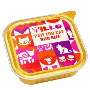 Hrană umedă pentru pisici Tillo 100 g cu Vită