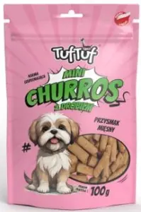Recompensă mini churros pentru câini Tuf Tuf 80 g cu Pasăre