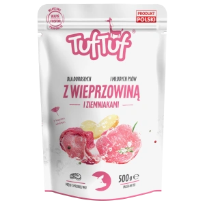 Hrană umedă pentru câini Tuf Tuf 500 g cu Porc și cartofi