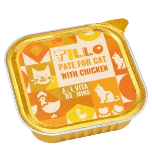 Hrană umedă pentru pisici Tillo 100 g cu Pui