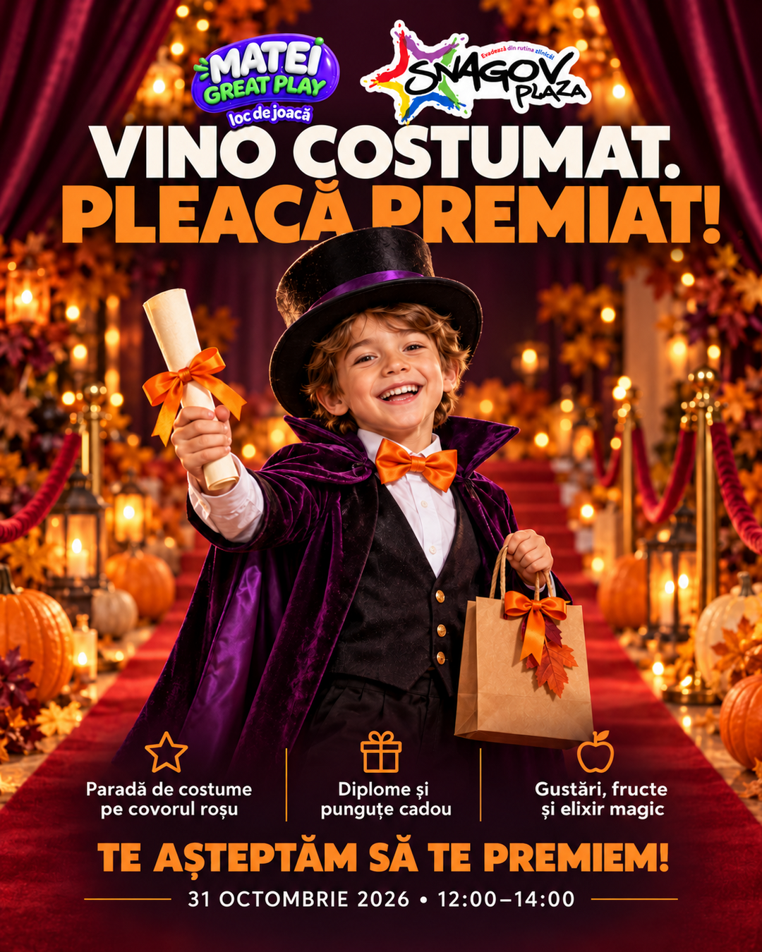 Vino costumat, pleacă premiat: paradă de costume, diplome, cadouri și gustări