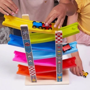 Wooden Car Ramp Toy - Colourful Cars & Ramp [DEMO] - Img 3