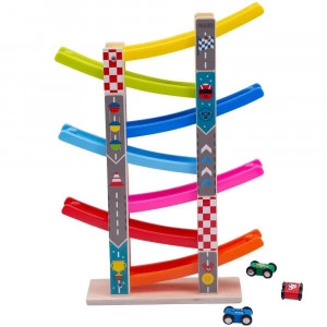 Wooden Car Ramp Toy - Colourful Cars & Ramp [DEMO]