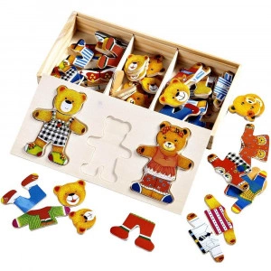 Wooden Puzzle Game - Bears Dress Up Set [DEMO]