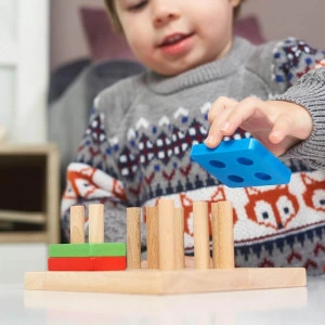 Wooden Puzzle Board - Geometric Stacking Toy [DEMO] - Img 2