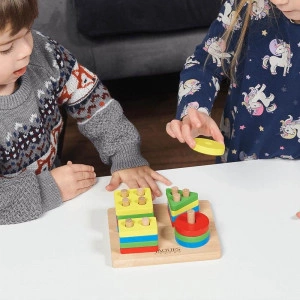 Wooden Puzzle Board - Geometric Stacking Toy [DEMO] - Img 3