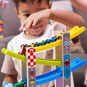 Wooden Car Ramp Toy - Colourful Cars & Ramp [DEMO] - Img 2