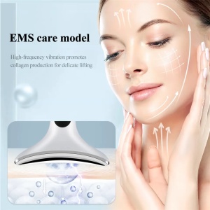 Aparat Pentru Tratament Gat Fata si Decolteu, 4 in 1 Alhena®, Lifting, Anti Rid, Masaj facial, Electrostimulare, Intinerirea Pielii, Stimulare Colagen, Ridicare si intarirea Pielii Din Zona Mandibulara - Img 5