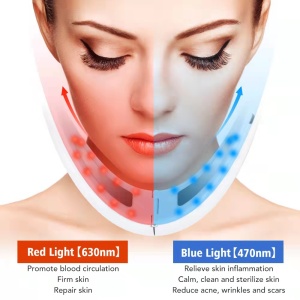 Aparat de Lifting Facial, 5 In 1, Alhena®, Ridicare faciala, Indepartarea Barbiei Duble In Forma De V, Masaj facial, EMS, Terapie Cu Fotoni, Roz - Img 5