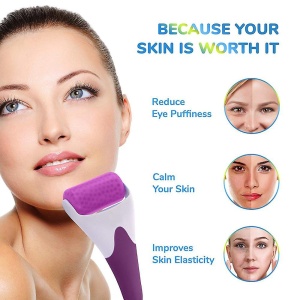 Aparat de masaj facial Ice Roller, mov - Img 2