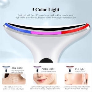 Aparat Pentru Tratament Gat Fata si Decolteu, 4 in 1 Alhena®, Lifting, Anti Rid, Masaj facial, Electrostimulare, Intinerirea Pielii, Stimulare Colagen, Ridicare si intarirea Pielii Din Zona Mandibulara - Img 4
