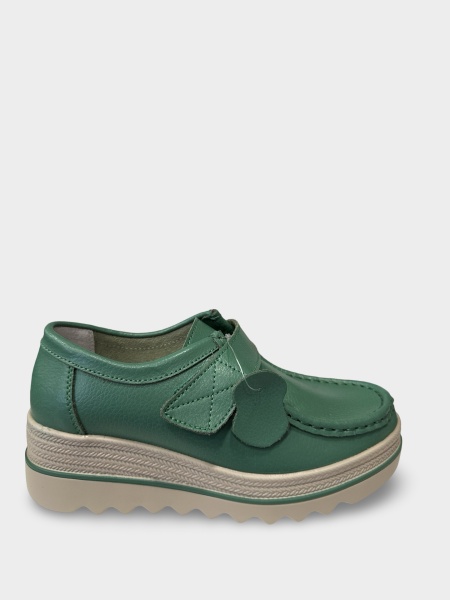 Pantofi damă casual verzi Agatha | Piele naturală