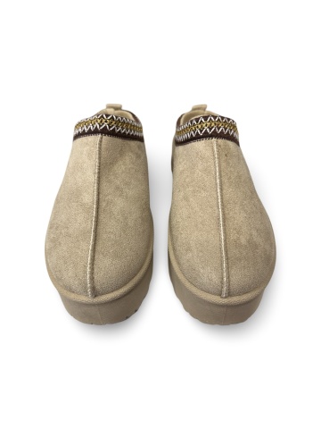 Papuci damă îmblăniți beige Sonia - Img 4
