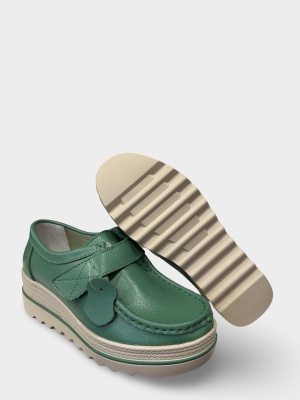 Pantofi damă casual verzi Agatha | Piele naturală - Img 4