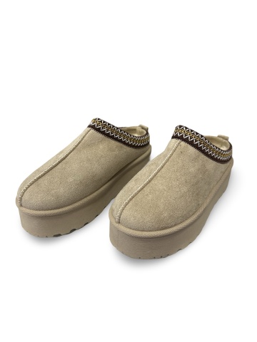 Papuci damă îmblăniți beige Sonia - Img 5