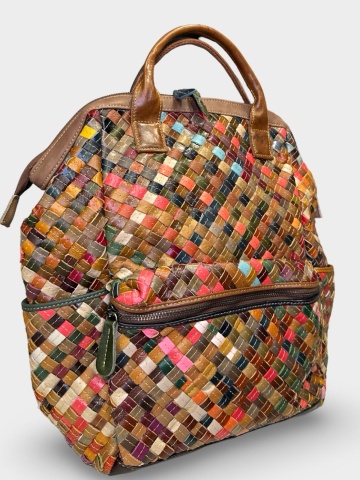Rucsac multicolor Sianna | piele naturală - Img 1