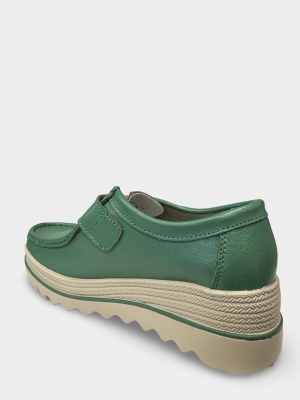 Pantofi damă casual verzi Agatha | Piele naturală - Img 5