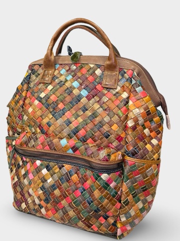 Rucsac multicolor Sianna | piele naturală - Img 2