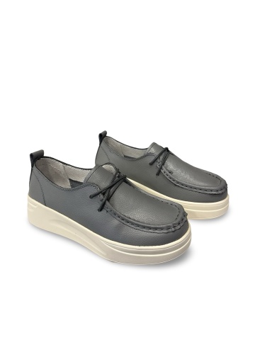 Pantofi damă casual gri Chira | Piele naturală - Img 2