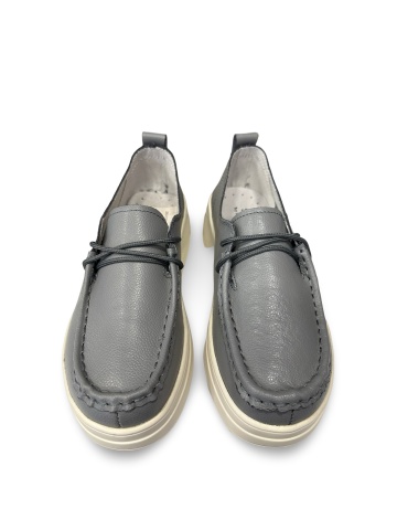 Pantofi damă casual gri Chira | Piele naturală - Img 3