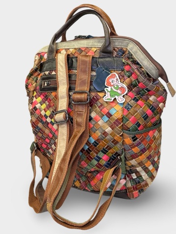 Rucsac multicolor Sianna | piele naturală - Img 4