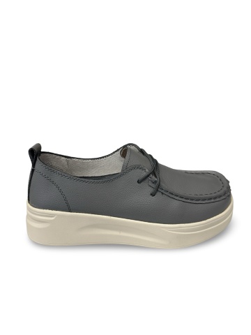 Pantofi damă casual gri Chira | Piele naturală - Img 4