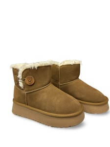 Ghete damă beige Layla | Piele naturală - Img 1