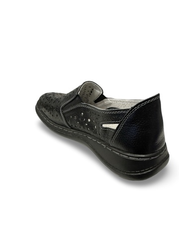 Pantofi damă perforați negru Casiana | Piele naturală - Img 3