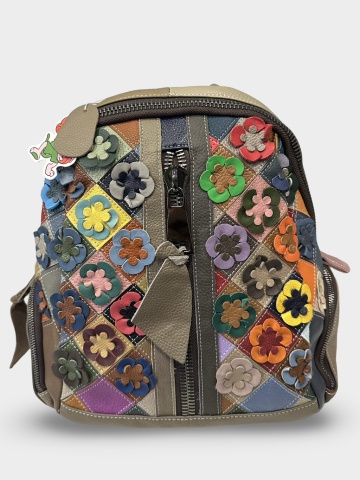 Rucsac damă multicolor Ingrid | Piele naturală - Img 1
