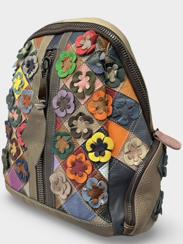 Rucsac damă multicolor Ingrid | Piele naturală - Img 2