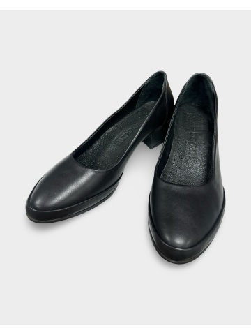 Pantofi cu toc damă negrii Cate | Piele Naturală - Img 2