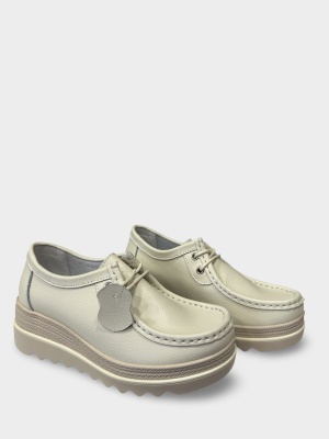 Pantofi damă casual beige Dolores | piele naturală - Img 2