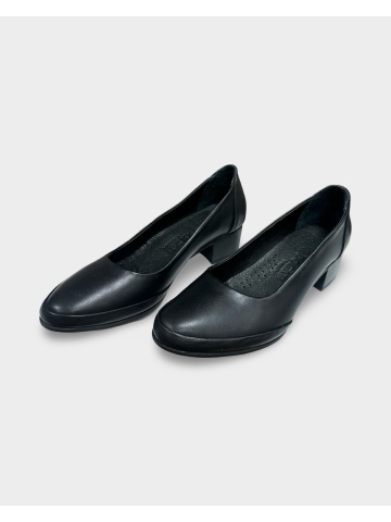 Pantofi cu toc damă negrii Cate | Piele Naturală - Img 3