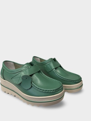 Pantofi damă casual verzi Agatha | Piele naturală - Img 2