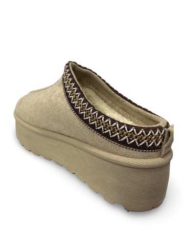 Papuci damă îmblăniți beige Sonia - Img 3