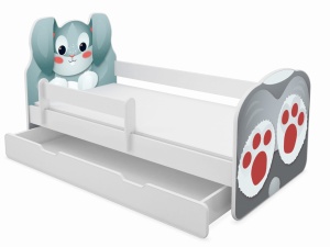 KREVET ZA DECU ANIMALS 140X70 CM SA DODATNOM FIOKOM WHITE ACMA VII 01