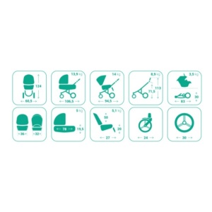 BEBETTO BRESSO PREMIUM CLASS DARK KOLICA ZA BEBE SET 3U1 dark 100 - Img 2