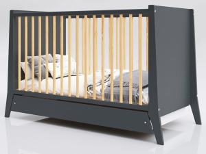 LETTINO COSMO KREVETAC 120X60 ANTRACIT PINE + FIOKA - Img 3
