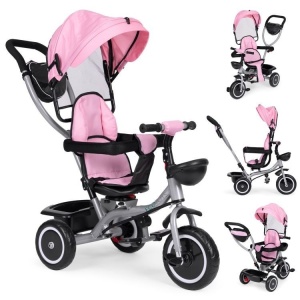 2u1 tricikl sa rotirajućim sedištem i sklopivom tendom Pink, ECOTOYS - Img 2