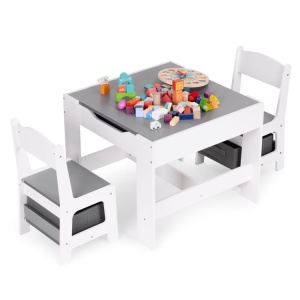 Dečiji set sto i 2 stolice sa tablom za pisanje White ECOTOYS - Img 3