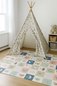 Edukativna podloga za igru sa dva lica, sklopiva sa torbom 200X180 ECOTOYS - Img 3