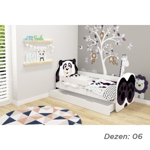 KREVET ZA DECU ANIMALS 180X80 CM SA DODATNOM FIOKOM WHITE ACMA VII 06
