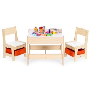 Dečiji set sto i 2 stolice sa tablom za pisanje Wood ECOTOYS - Img 4