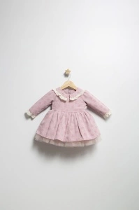 Rochita eleganta pentru fetite Elbise, Tongs baby, cu tulle si volane (Culoare: Roz, Marime: 24-36 luni)