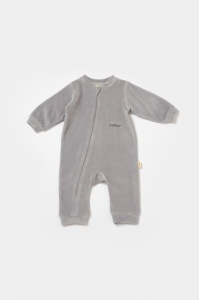 Salopeta Elefant cu maneca lunga din 80%bumbac organic si 20% poliester - Gri, BabyCosy (Marime: 12-18 Luni) - Img 2